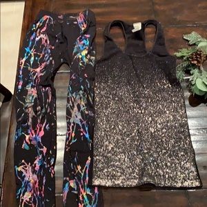 Metallic Electric Yoga Tank and Leggings